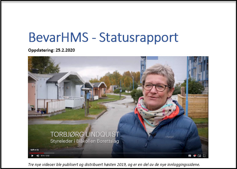 Statusrapport for BevarHMS