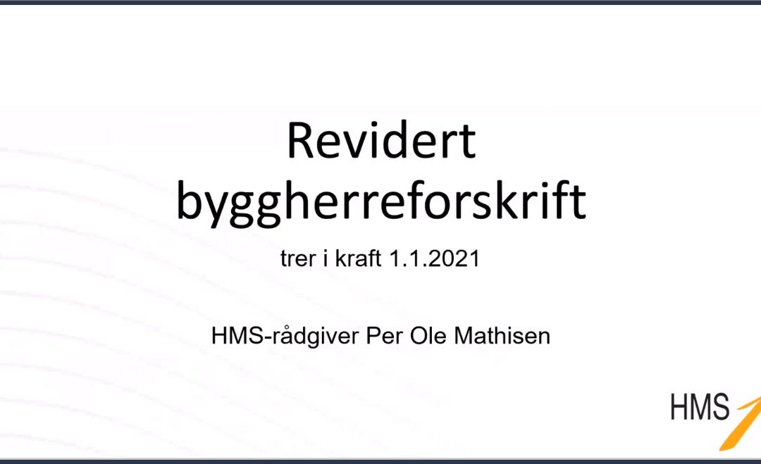 Video fra rådgivertreffet om byggherreforskrifta