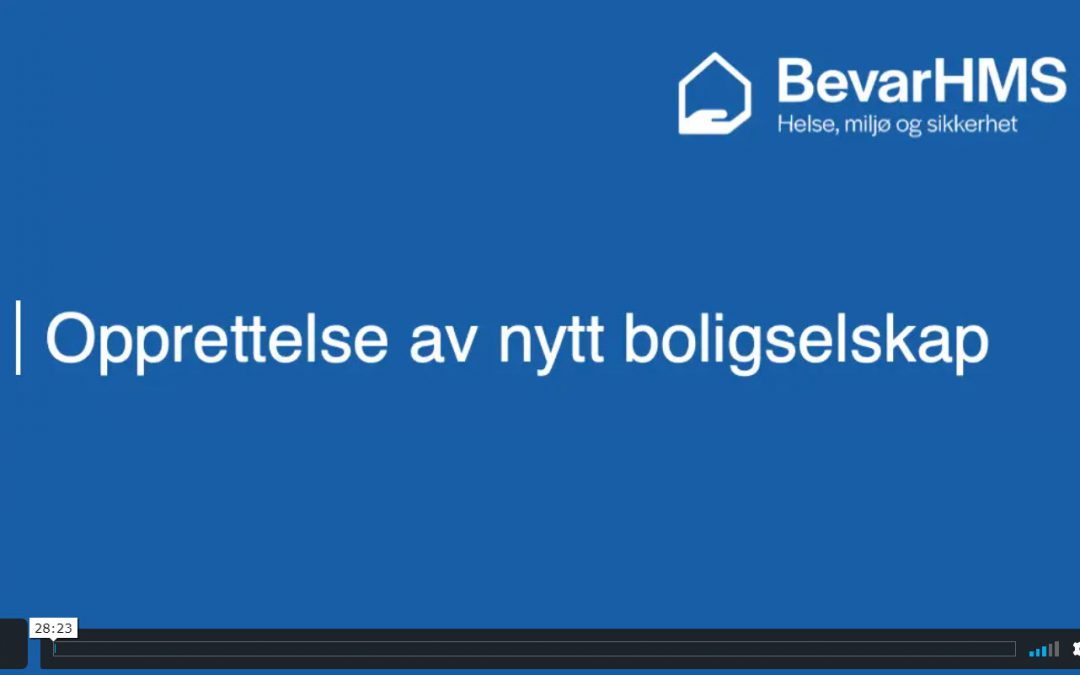 Video om opprettelse av nytt boligselskap (ny plan)