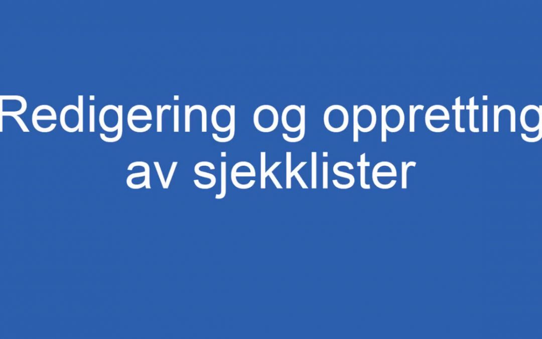 Video om bruk av sjekkliste – Rådgivertreffet 23. mars 2021