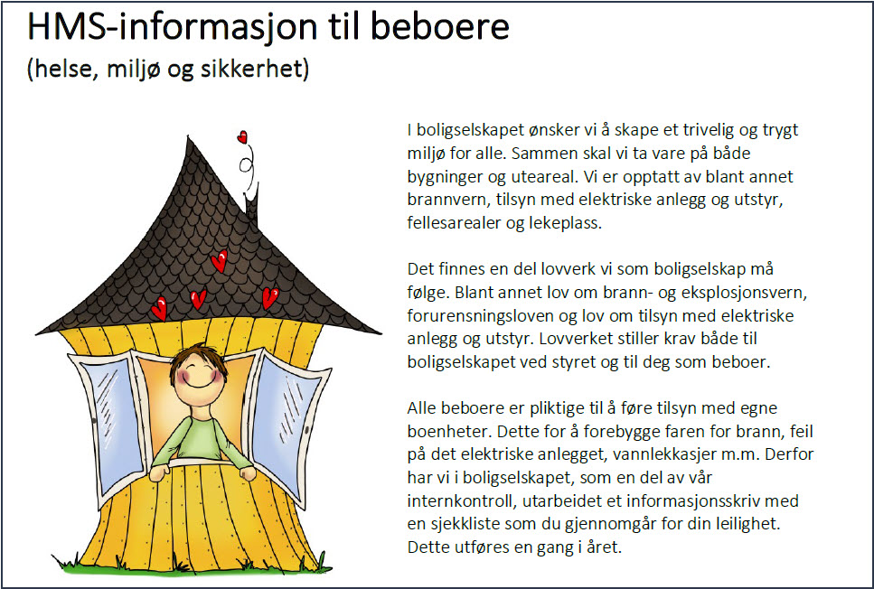 HMS-informasjon til beboere