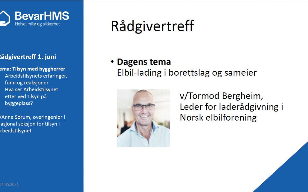 Presentasjoner fra rådgivertreffet 4. mai 2021 – Elbillading